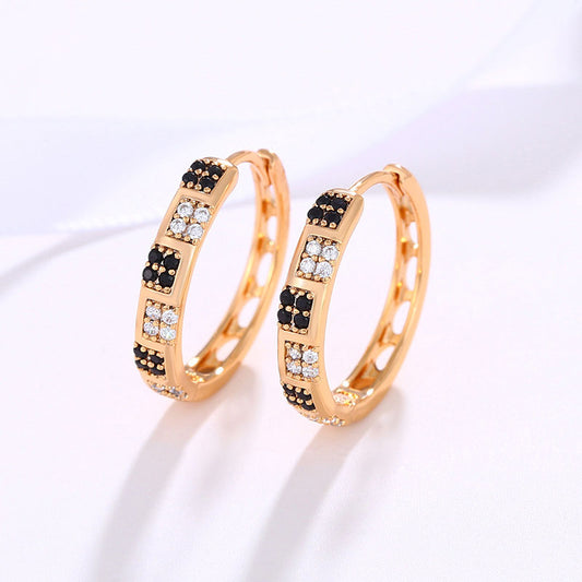 Round Exquisite Exaggerated Colorful Zircon Earrings
