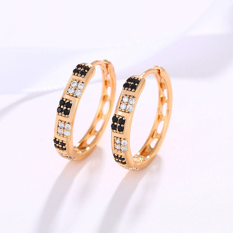 Round Exquisite Exaggerated Colorful Zircon Earrings