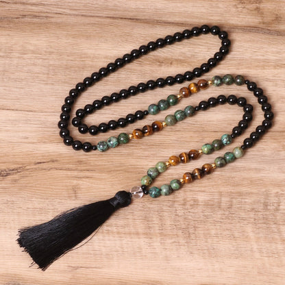 Elegant Bohemian Rosary Necklace