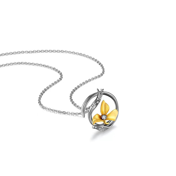 Fashion Iris Zircon Pendant Necklace