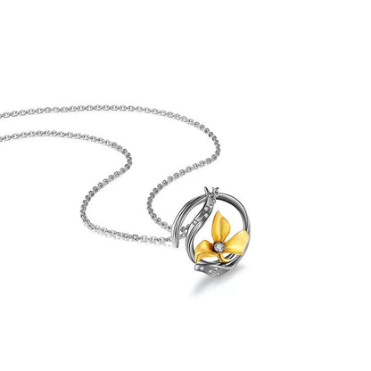 Fashion Iris Zircon Pendant Necklace