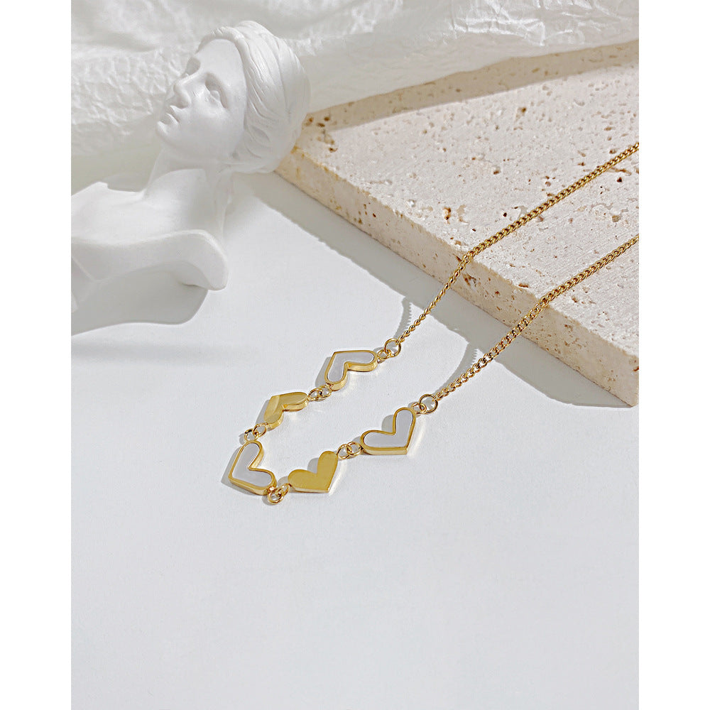 Titanium Steel Female Shell Heart Necklace