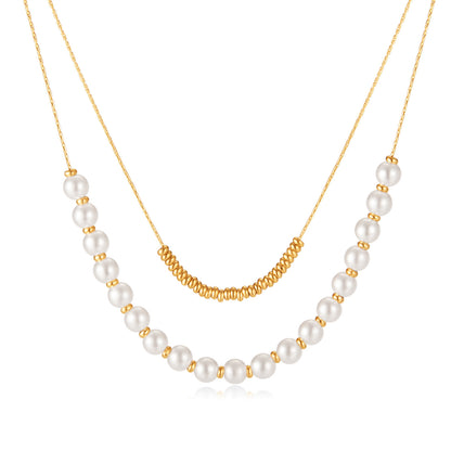 Titanium Steel Pearl Temperament Necklace