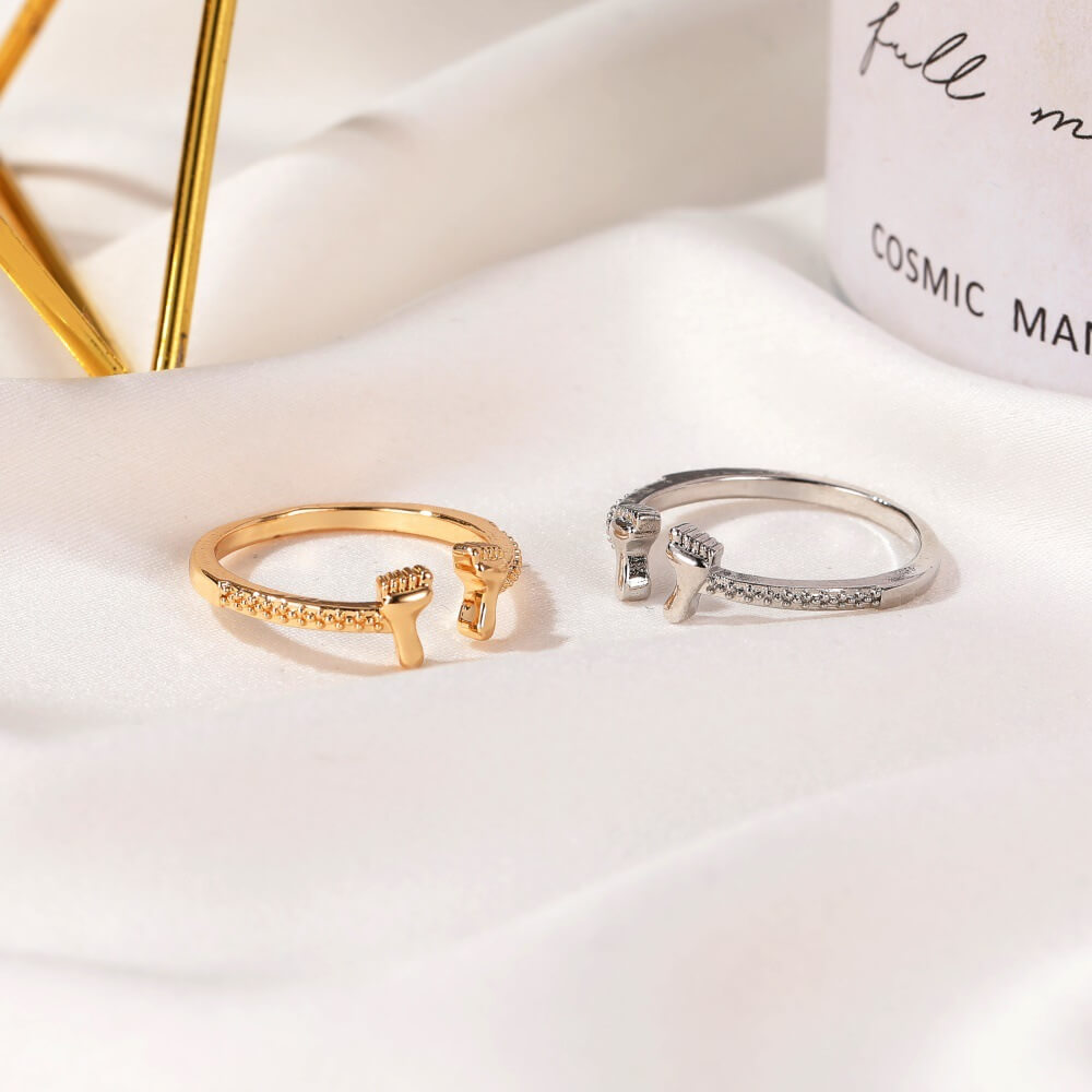 Cute Baby Feet Shape Adjustable Ring