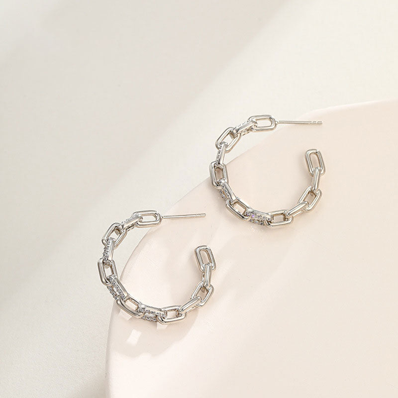 Geometric C-shaped Braided Shape Hollow Earrings