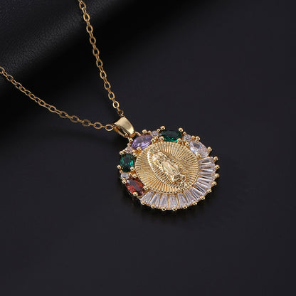 Creative Personality Madonna Geometric Gold-plated Copper Necklace Simple and Versatile