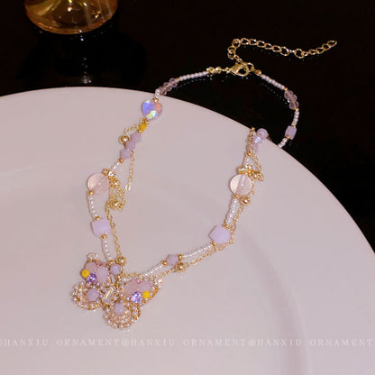 Love Pearl Sweet Butterfly Necklace