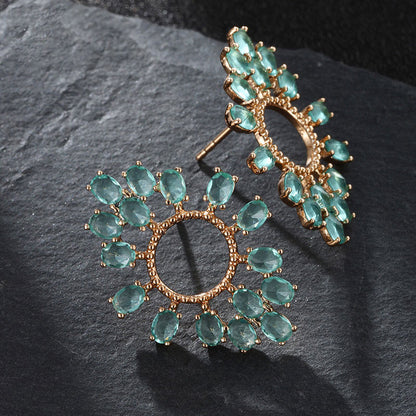 Geometric Rhombus Fashionable Luxury Zircon Earrings