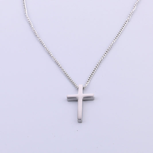 Titanium Steel Simple Cross Necklace for Men