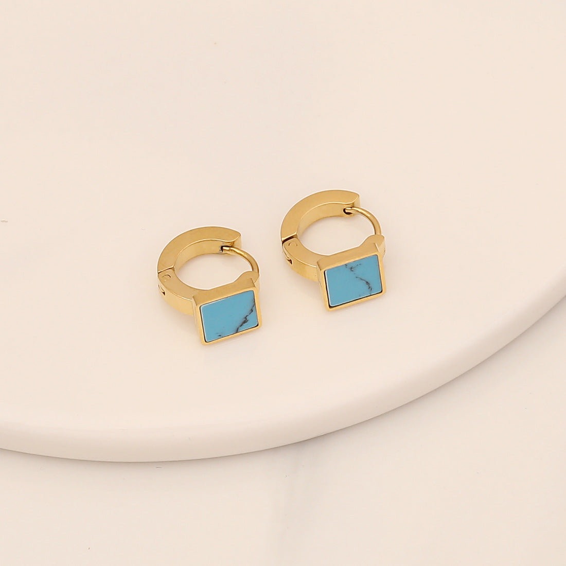 Heart-shaped Stainless Steel Drop Earrings