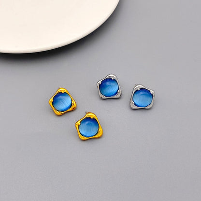 Star 925 Silver Vintage Cat-eye Earrings