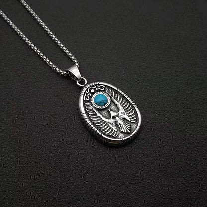 Hip Hop Polished Turquoise Eagle Pendant