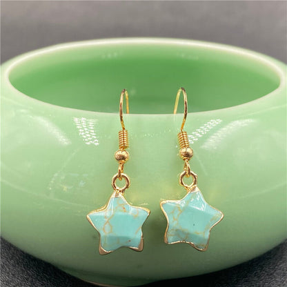 Olivenorma Natural Crystal Stone Earrings