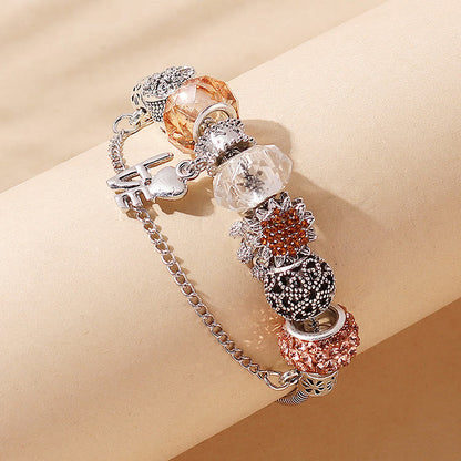 Sunflower Love Letter Pendant Bracelet