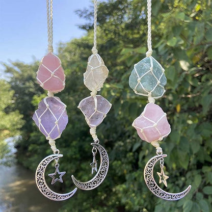 Crystal Stone Moon&Star Symbol Wind Chime