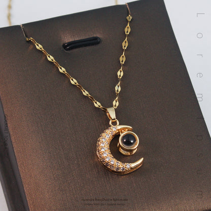 Moon Nano Titanium Steel Necklace