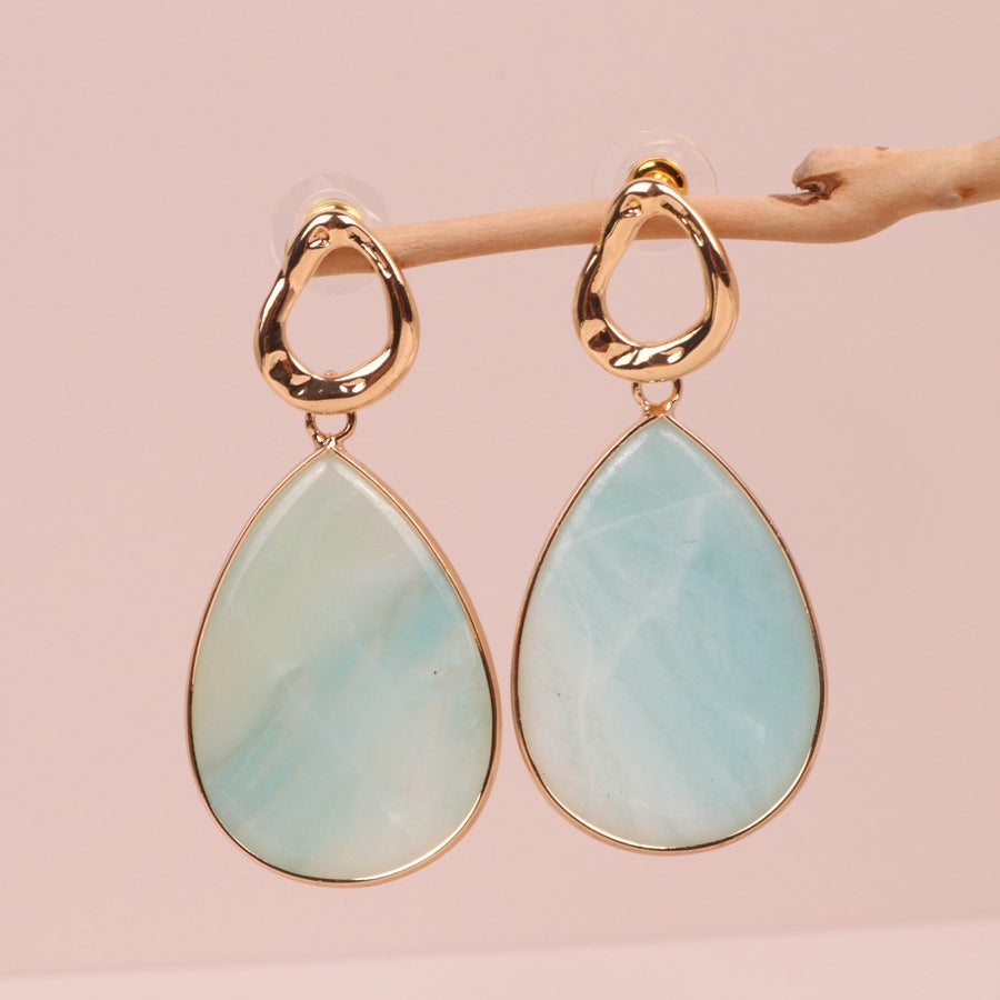 Geometric Tianhe Stone Drop Earrings