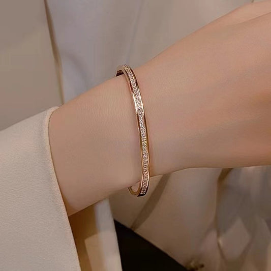 Stylish Simple Titanium Steel Full Diamond Bracelet