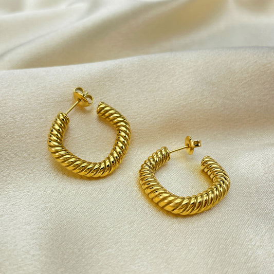 Twisted Titanium Steel Stud Earrings