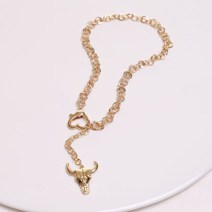 Simple Love Ox Head Necklace