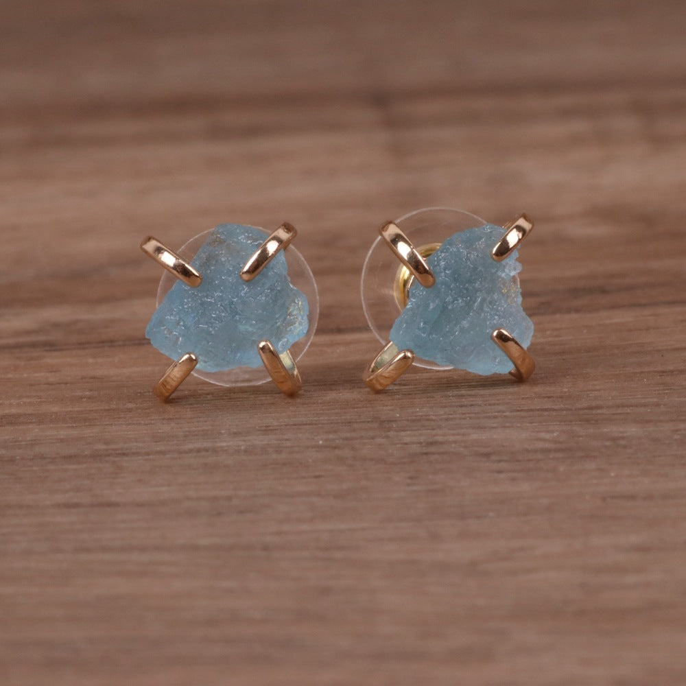 Vintage Pink Crystal Tianhe Stone Obsidian Earrings