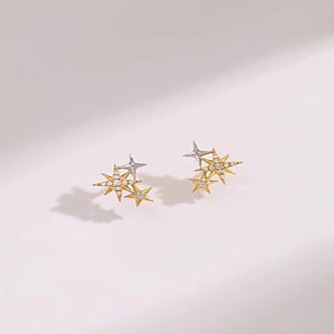 Small Fireworks Light Luxury Niche Design All Matching Earrings