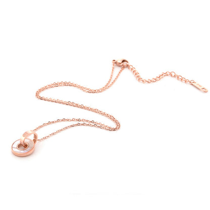 Simple Roman Digital Zircon Lady Ins Niche Design Sense Titanium Steel Necklace