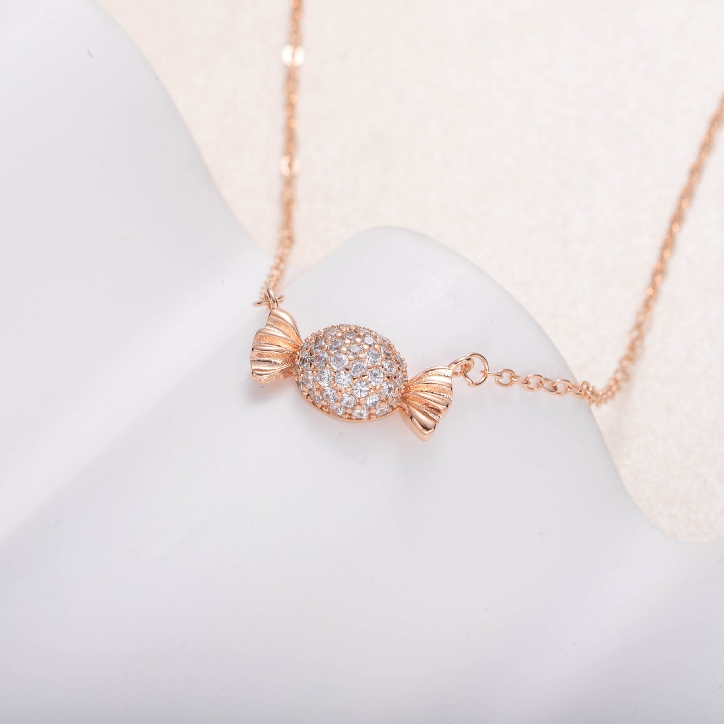 Rose Gold Creative Sweet Candy Collarbone Necklace Simple