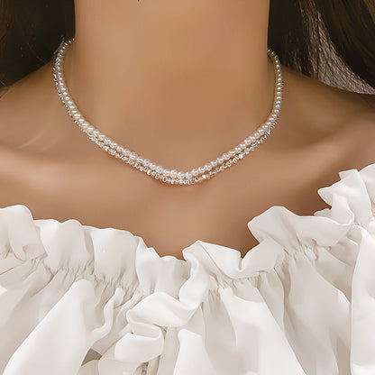 Broken Silver Several Two Tide Vintage Pearl Necklace Double Fashion