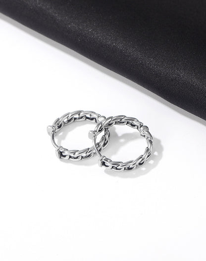 Stainless Steel Chain Hoop Earrings