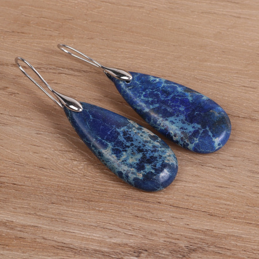 Drop Blue Dangling Earrings