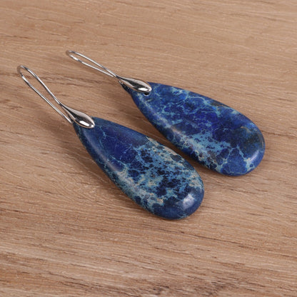 Drop Blue Dangling Earrings