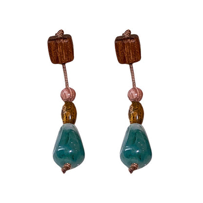 Square Drop Braided Rope Earrings