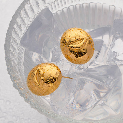 Titanium Steel Gold-plated Lip Oval Earrings