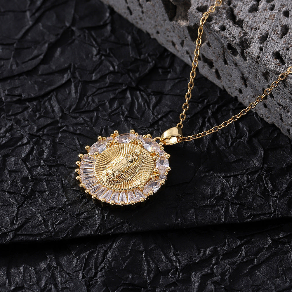 Creative Personality Madonna Geometric Gold-plated Copper Necklace Simple and Versatile
