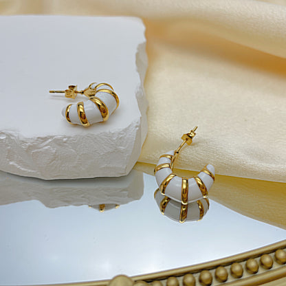 Vintage Dripping Titanium Steel Stud Earrings