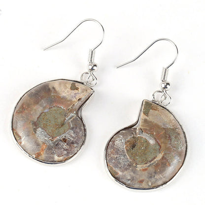 Fossil Conch Creative Beach Earrings