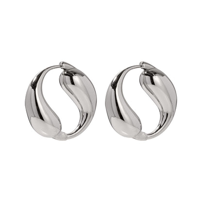 Steel Color Stainless Steel O-shaped Earrings