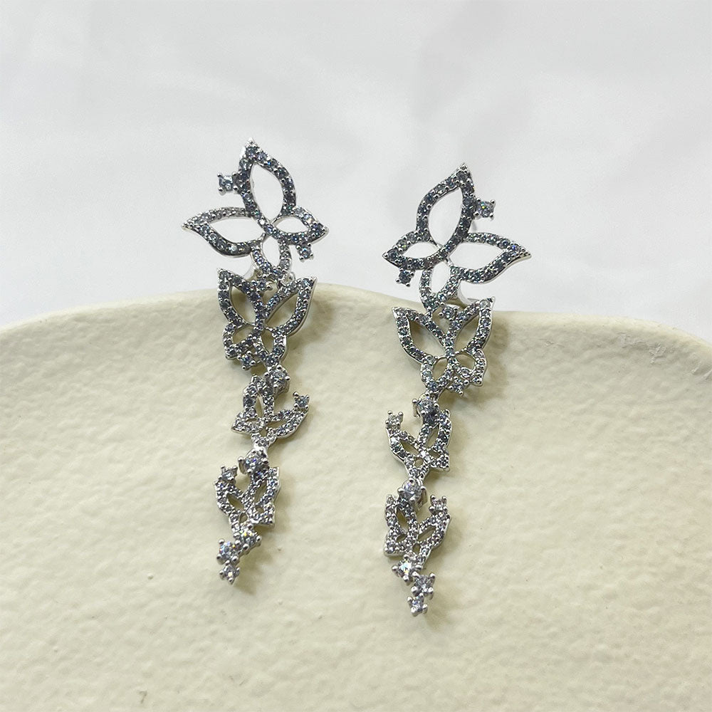 Irregular Butterfly Zircon Earrings