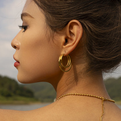 Titanium Steel Double Stud Earrings