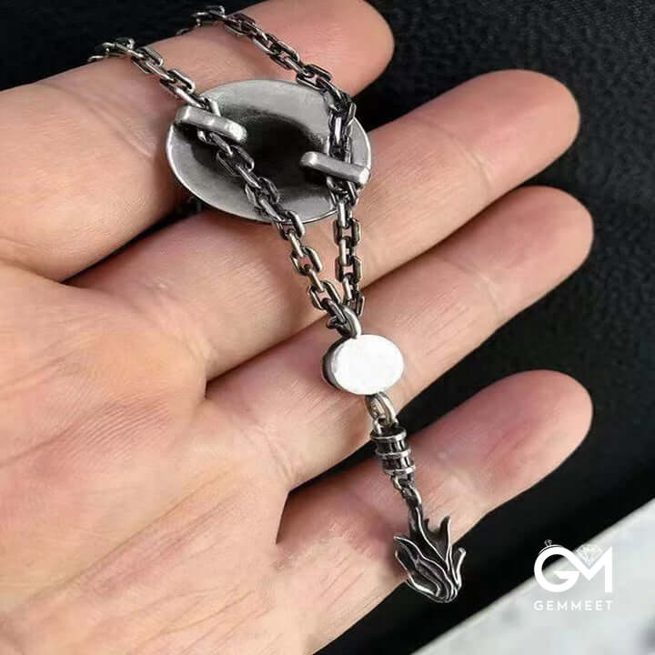 Anime Skull with Straw Hat Pirate Necklace