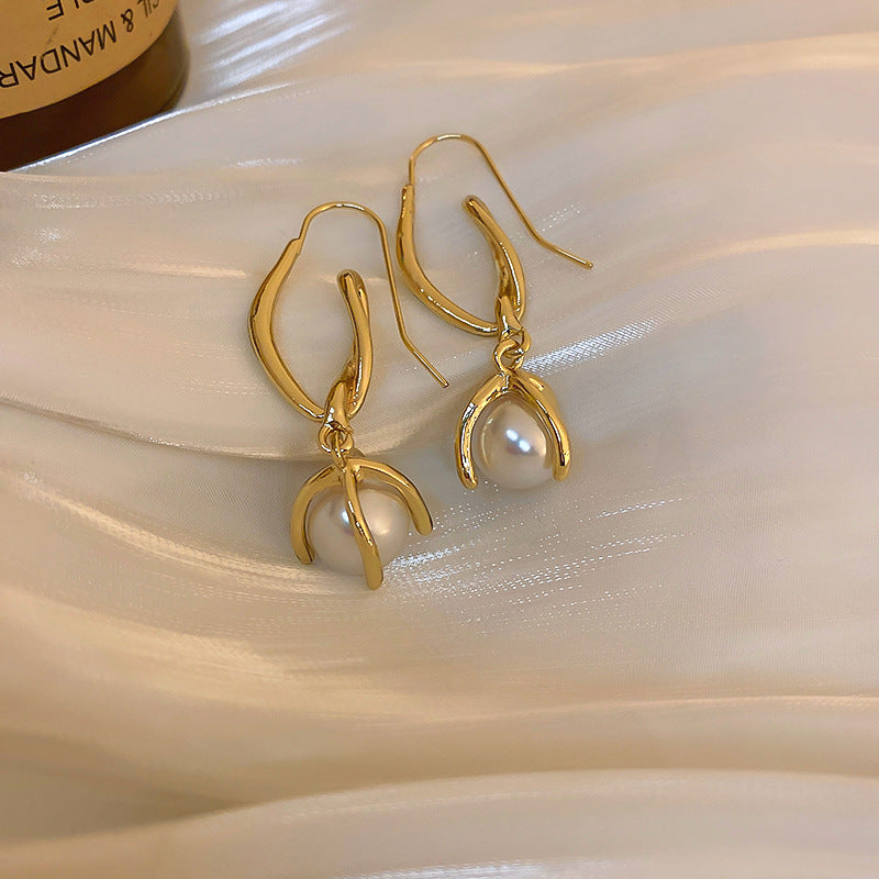 Pearl Irregular Geometric Earrings