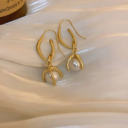 Pearl Irregular Geometric Earrings