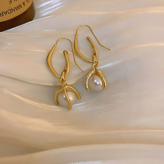 Pearl Irregular Geometric Earrings