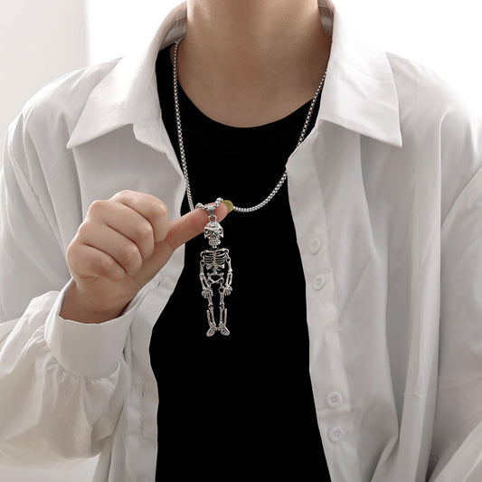 Dark Skeleton Man Skeleton Hip Hop Titanium Steel Necklace