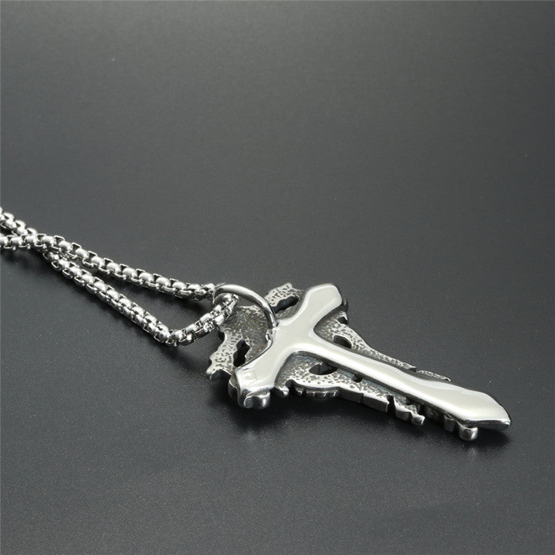 Hip Hop Retro Sword Cross Pendant