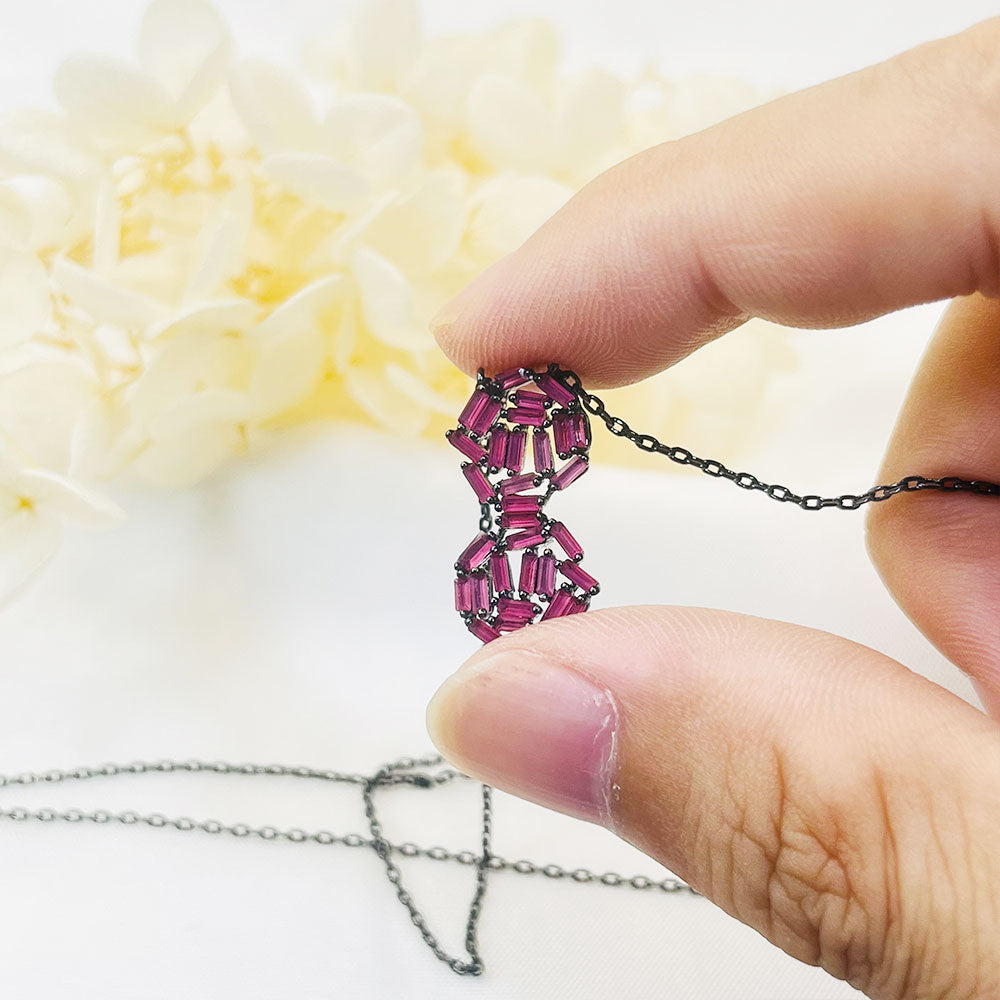 Number 8 Shape Pink Zircon Earrings