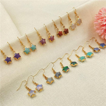 Olivenorma Natural Crystal Stone Earrings