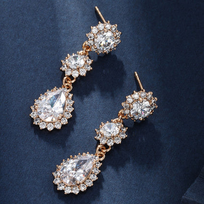 Super Sparkling Water Drop Zircon Earrings