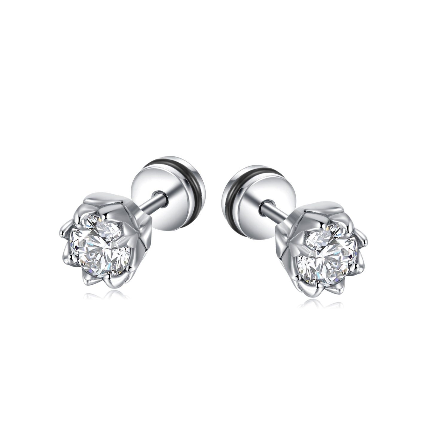 Stainless Steel Bud Shape Stud Earrings